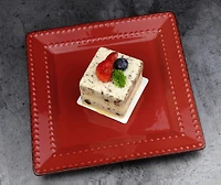 Lorren Home Trends 16 Piece Square Beaded Stoneware Dinnerware set, Service for 4