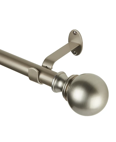 Elrene Home Fashions Cordelia 1" Diameter Adjustable Curtain Rod Set with Globe Ball Finials