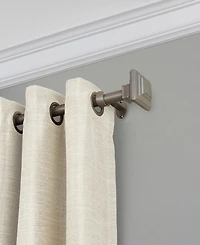 Florence Adjustable 86"-120" Curtain Rod With Stacked Square Finials
