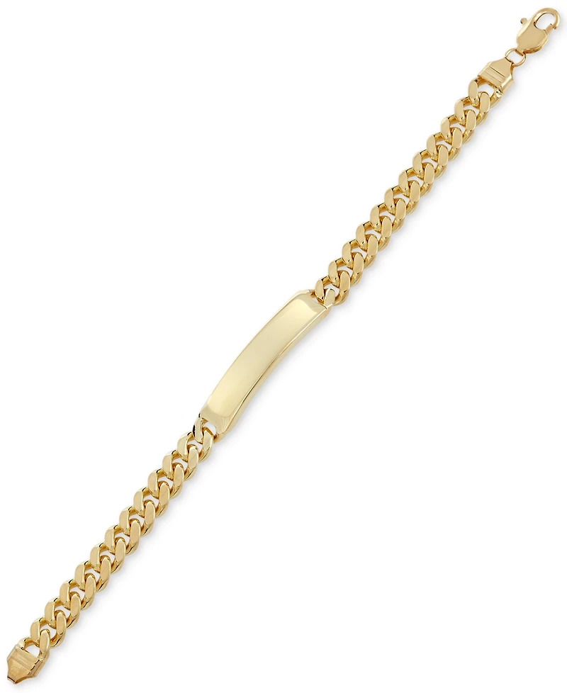 Cuban Chain Id Bracelet in 14k Gold-Plated Sterling Silver