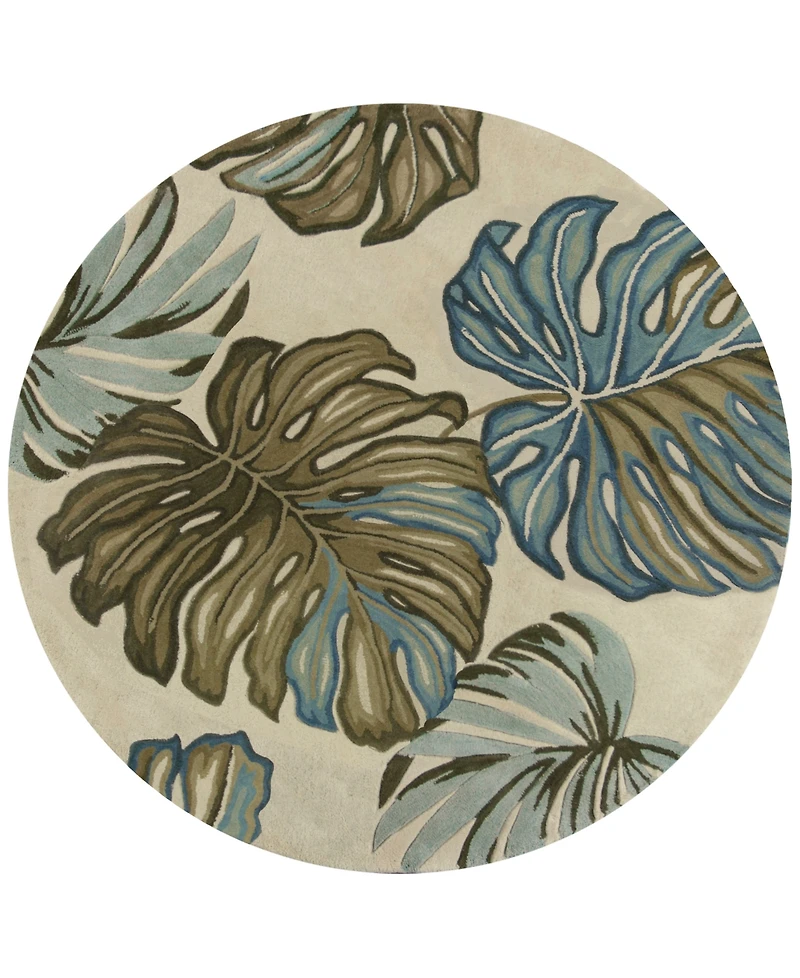 Kas Sparta Florea 3182 Ivory 5'6" Round Area Rug