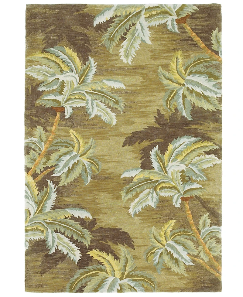 Kas Sparta Palm Trees 3102 Moss 5'3" x 8'3" Area Rug