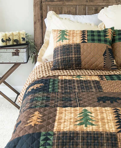 American Heritage Brown Bear Cabin -Pc. Quilt Set