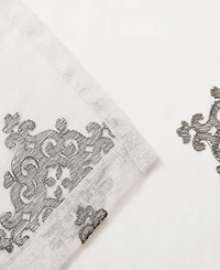 Superior Lightweight Damask Sheer Curtain Panels, Set of 2, 52" x 96"