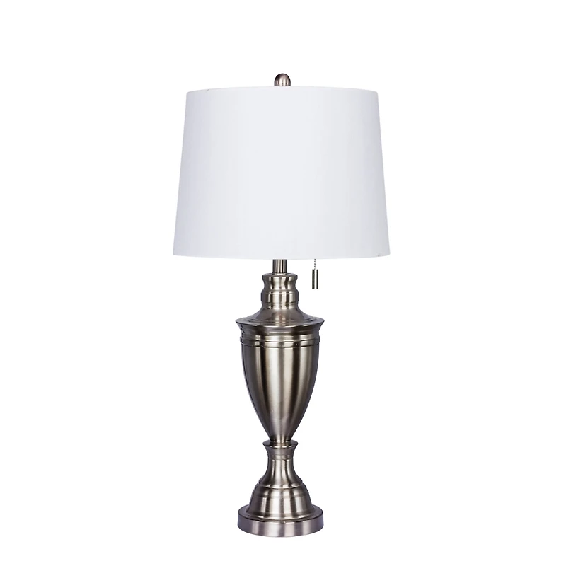 Fangio Lighting's 1587BS 31" Classic Urn Brushed Steel Table Lamp