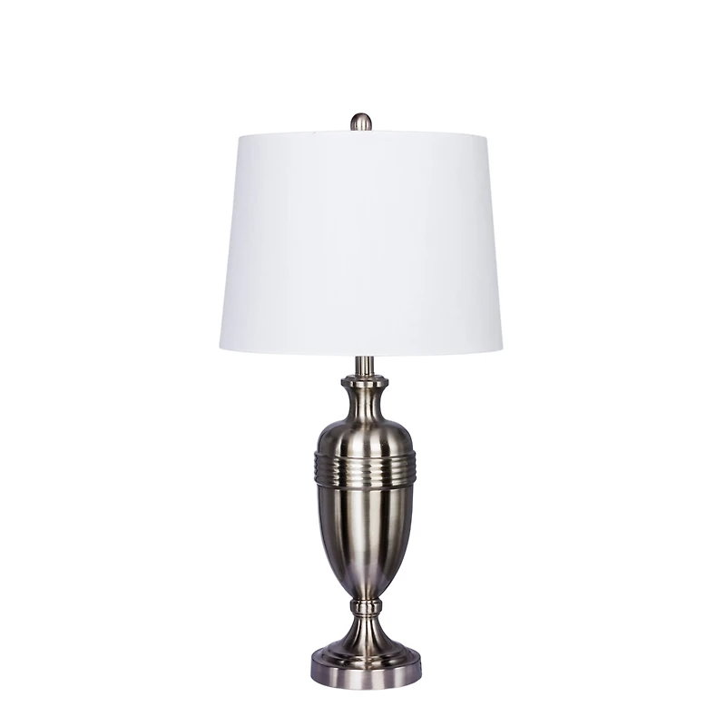 Fangio Lighting's 1590BS 29.25" Brushed Steel Decorative Urn Table Lamp