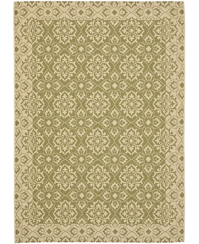 Safavieh Courtyard CY6550 Green and Creme 5'3" x 7'7" Outdoor Area Rug