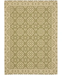 Safavieh Courtyard CY6550 Green and Creme 5'3" x 7'7" Outdoor Area Rug
