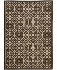 Safavieh Courtyard CY6564 Chocolate and Cream 5'3" x 7'7" Outdoor Area Rug