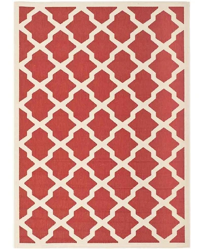 Safavieh Courtyard CY6903 Red and Bone 5'3" x 7'7" Sisal Weave Outdoor Area Rug