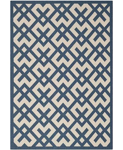 Safavieh Courtyard CY6915 Navy and Beige 5'3" x 7'7" Sisal Weave Outdoor Area Rug