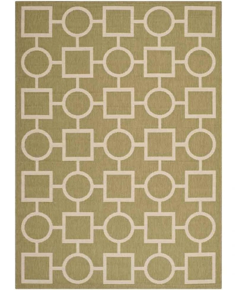 Safavieh Courtyard CY6925 Green and Beige 5'3" x 7'7" Sisal Weave Outdoor Area Rug