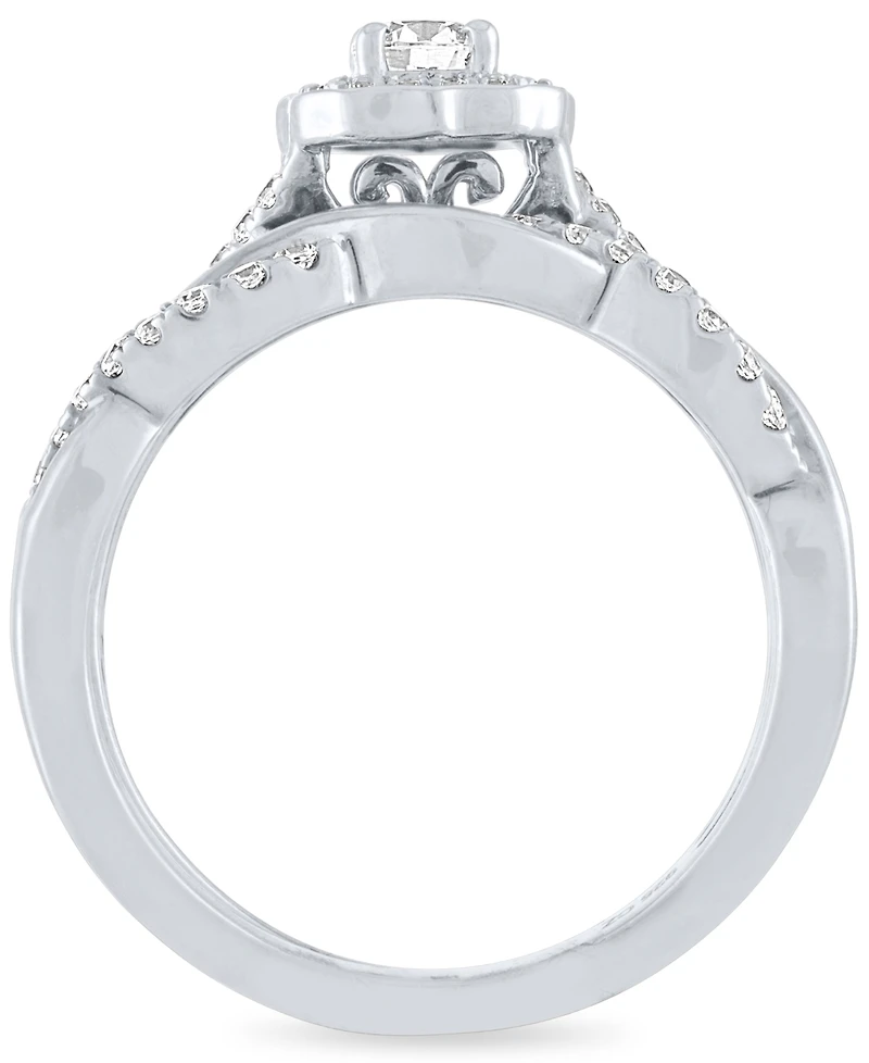 Diamond Halo Bridal Set (1/2 ct. t.w.) 14k White Gold