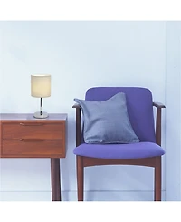 Simple Designs Chrome Mini Basic Table Lamp with Fabric Shade