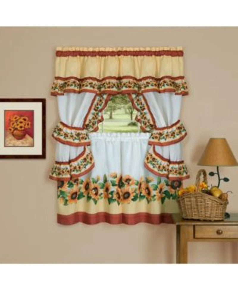 Achim Black Eyed Susan Cottage Window Curtain Sets