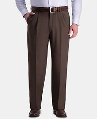 Haggar Men's Big & Tall Premium Comfort Stretch Classic-Fit Solid Pleated Dress Pants