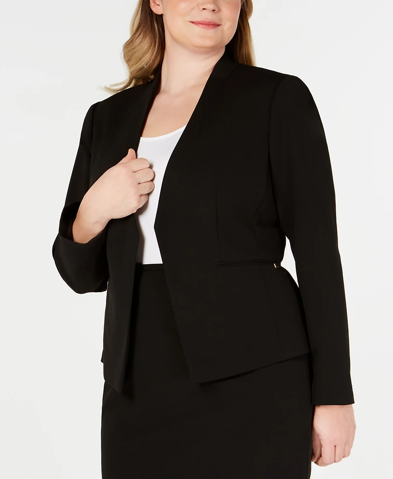 Calvin Klein Plus Open-Front Soft Crepe Blazer