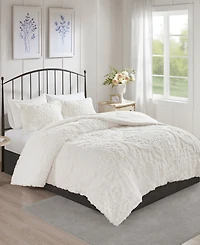 Madison Park Viola Damask 3-Pc. Comforter Set, King/California King