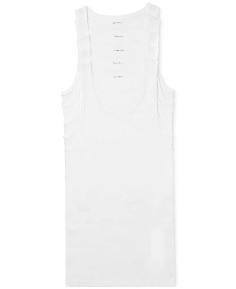 Calvin Klein Men's 5-Pack Cotton Classics Tank Top Undershirts