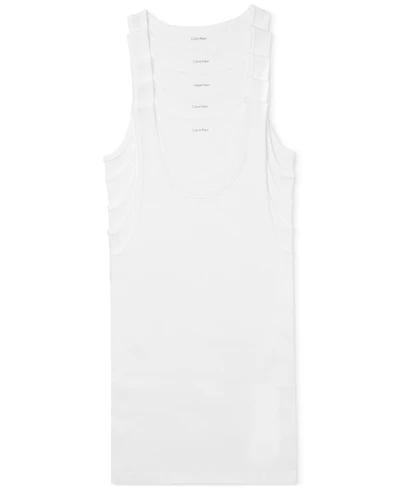 Calvin Klein Men's 5-Pack Cotton Classics Tank Top Undershirts