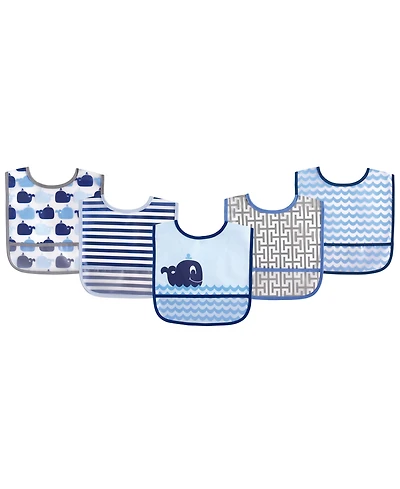 Luvable Friends Boys Water-Resistant Peva Feeding Smocks