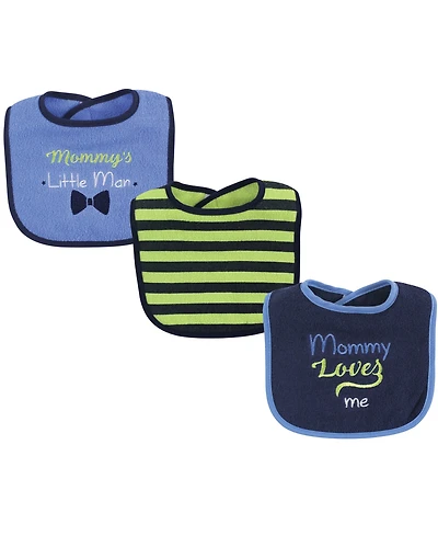 Luvable Friends Boys Cotton Drooler Bibs with Fiber Filling