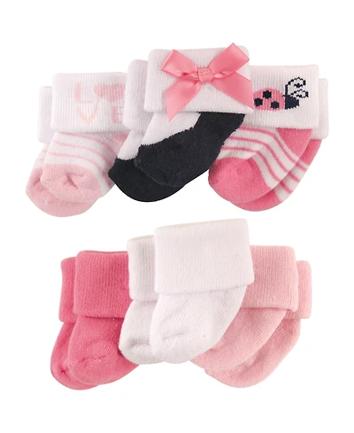 Luvable Friends Baby Girls Newborn Sock Bundle