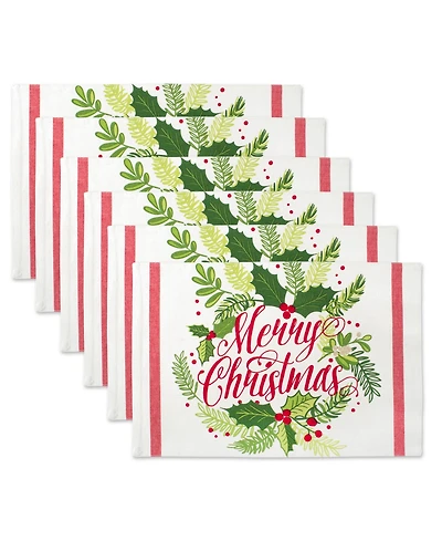 Merry Christmas Print Placemat, Set of 6