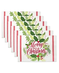 Merry Christmas Print Placemat, Set of 6