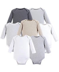 Hudson Baby Boys Unisex Multipack of 7 Cotton Long-Sleeve Bodysuits