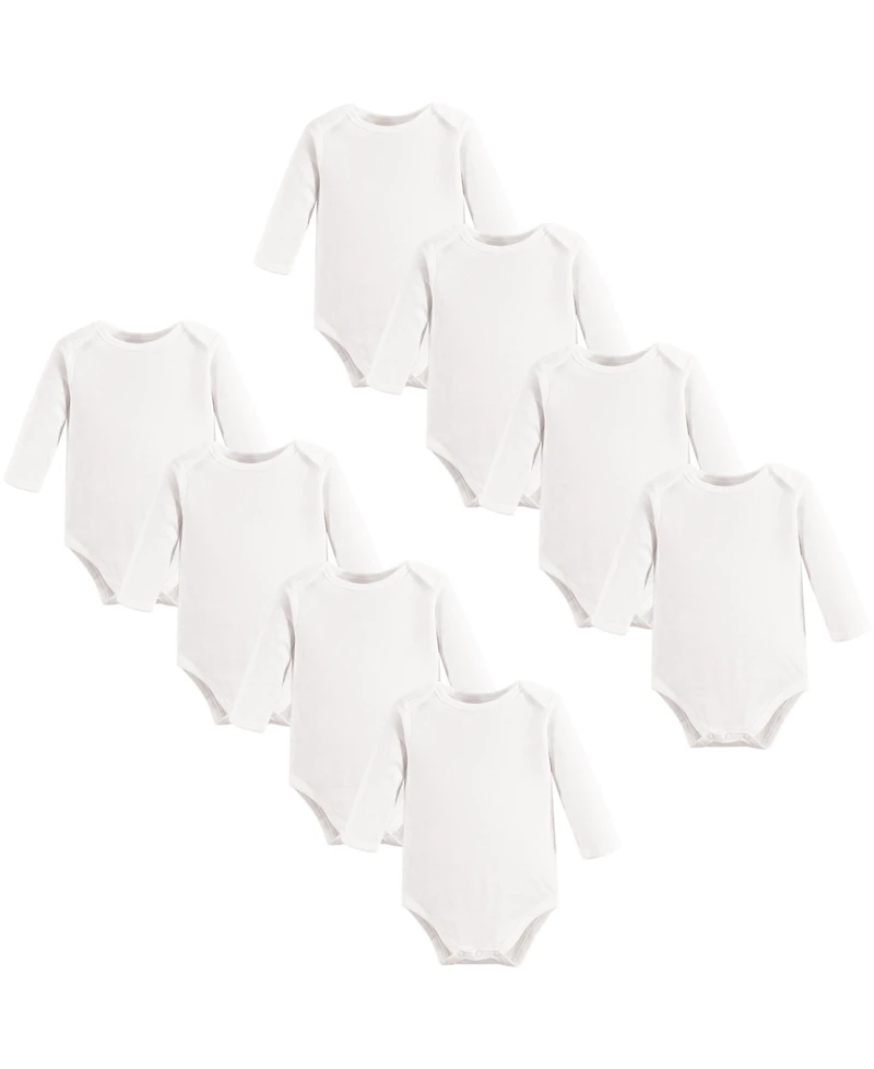 Touched by Nature Baby Boys Unisex 8Pk Long Sleeve Organic Bodysuits