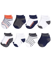 Yoga Sprout Baby Girls Socks, Light Pink Navy, 0-6 Months