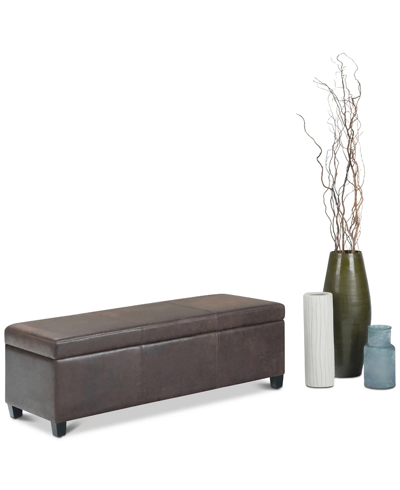 Avalon Contemporary Rectangle Storage Ottoman Bench