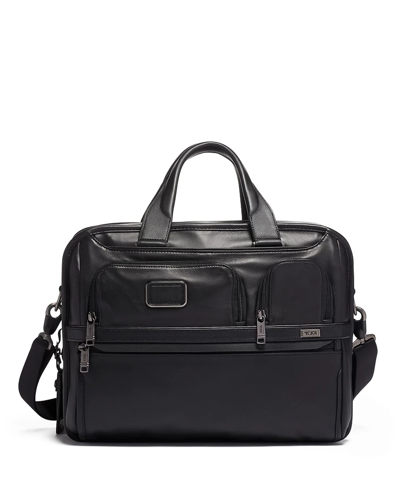 Tumi Alpha 3 Expandable Organizer Leather Laptop Brief