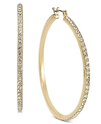 I.n.c. International Concepts Large Pave Medium Hoop Earrings , 2", Created for Macy's