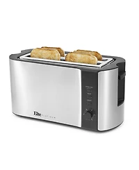 Elite Gourmet 4-Slice Long Slot Toaster, 6 Toast Settings, Slide Out Crumb Tray, Extra Wide 1.5" Slots for Bagels