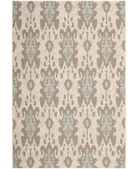 Safavieh Courtyard CY7276 Beige Dark Beige and Aqua Weft 5'3" x 7'7" Sisal Weave Outdoor Area Rug