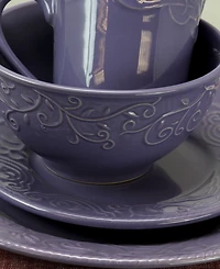 Elama Lilac Fields 16 Pc. Dinnerware Set, Service for 4