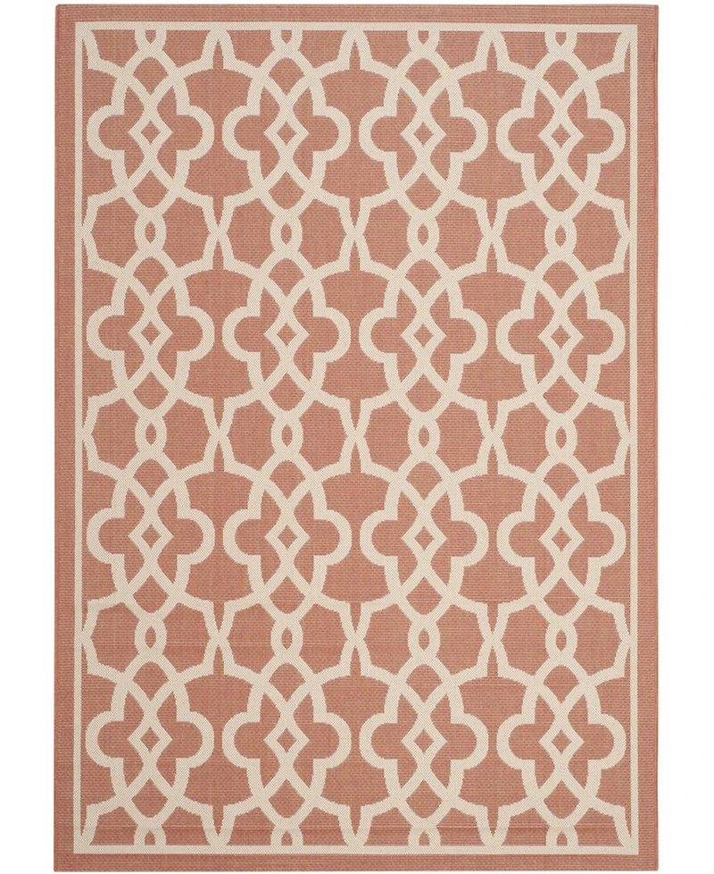 Safavieh Courtyard CY6071 Terracotta and Beige 5'3" x 7'7" Sisal Weave Outdoor Area Rug