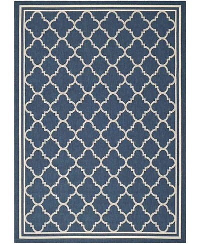 Safavieh Courtyard CY6918 Navy and Beige 5'3" x 7'7" Sisal Weave Outdoor Area Rug