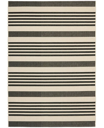 Safavieh Courtyard CY6062 Black and Bone 5'3" x 7'7" Sisal Weave Outdoor Area Rug