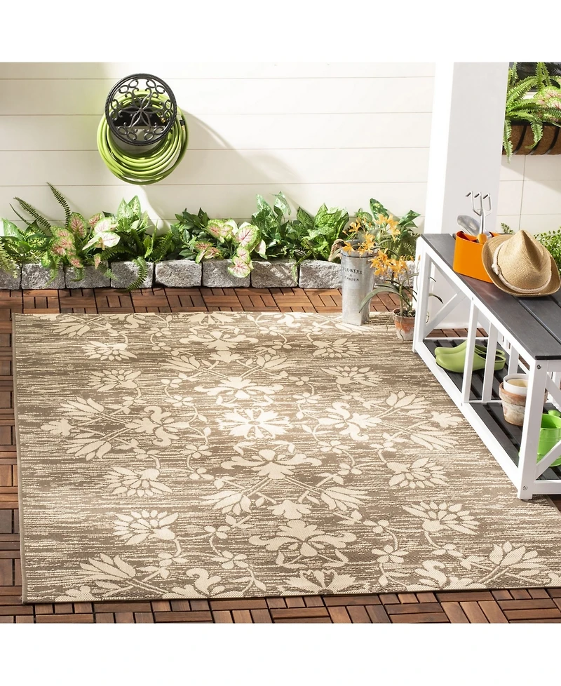 Safavieh Courtyard CY6064 Dark Beige and Beige 5'3" x 7'7" Sisal Weave Outdoor Area Rug