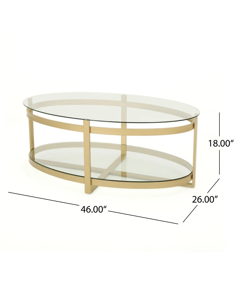 Plumeria Tempered Glass Coffee Table