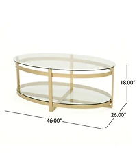 Plumeria Tempered Glass Coffee Table