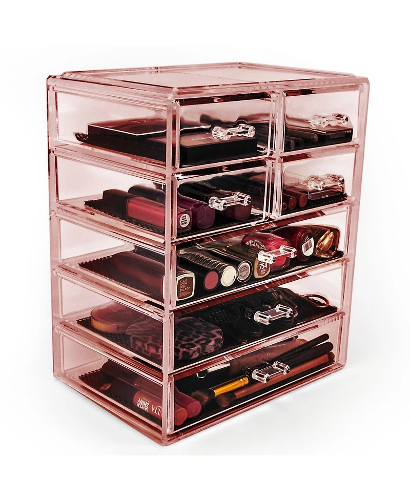 Sorbus 6 Drawer Acrylic Makeup Organizer Case for Cosmetics, Makeup and jewelry - Drawers with Diamond Detail