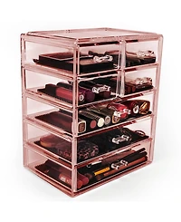 Sorbus 6 Drawer Acrylic Makeup Organizer Case for Cosmetics, Makeup and jewelry - Drawers with Diamond Detail