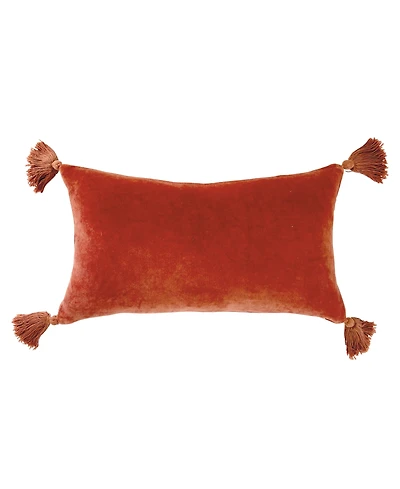 Peri Home Velvet Tassels Decorative Pillow, 12"x 20"