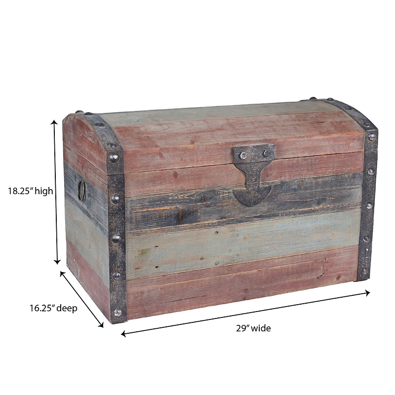 Household Essentials Weathered Wooden Storage Trunk
