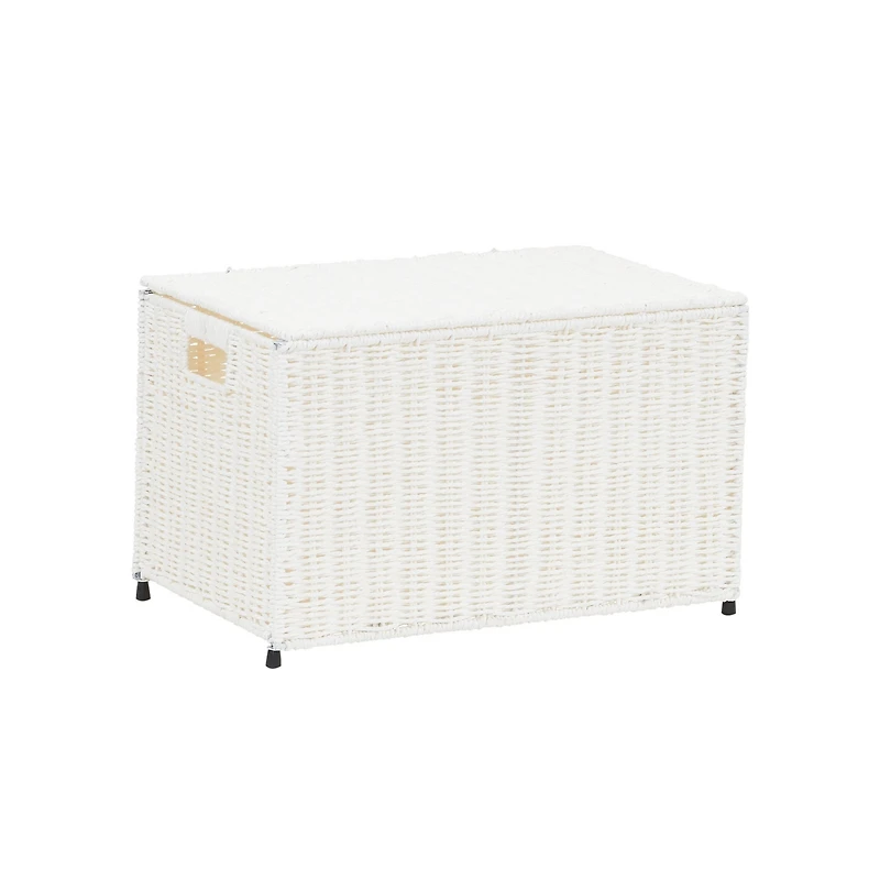 Household Essentials Small Wicker storage Chest, White