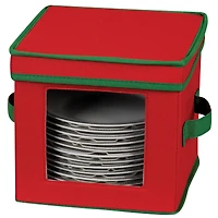 Household Essentials China Plate Storage Box, Windowed Panel